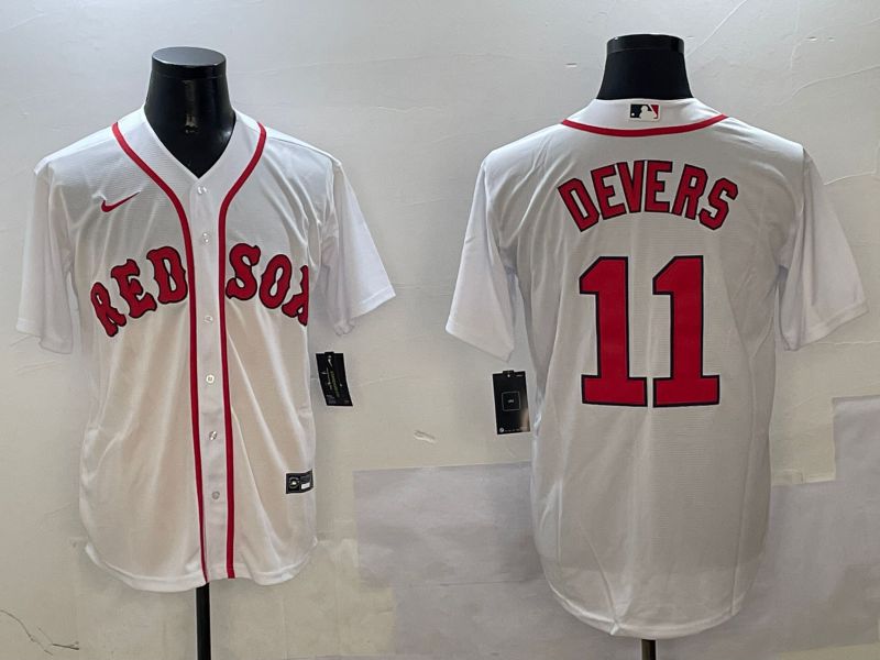 Men Boston Red Sox #11 Devers White Game 2025 Nike MLB Jersey style 1